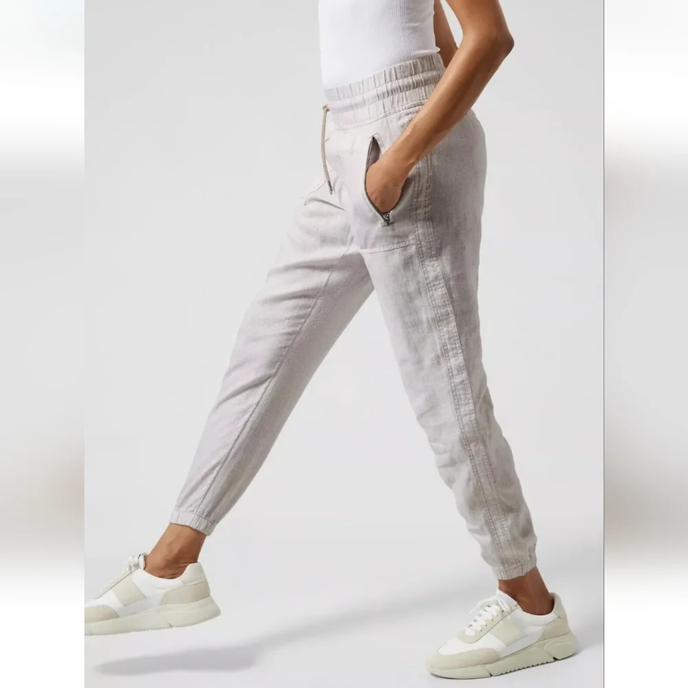 Athleta Cheetah Cabo Linen Jogger Travel Lifestyle Pant - Picture 2 of 10